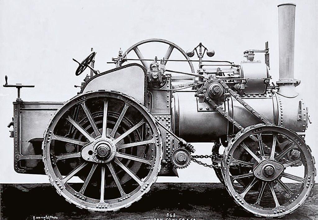 Построенный по американскому патенту английский рутьер Fowler Road Locomotive (Compound Engine N°4920) с приводом на все колёса. 1885 г..jpg
